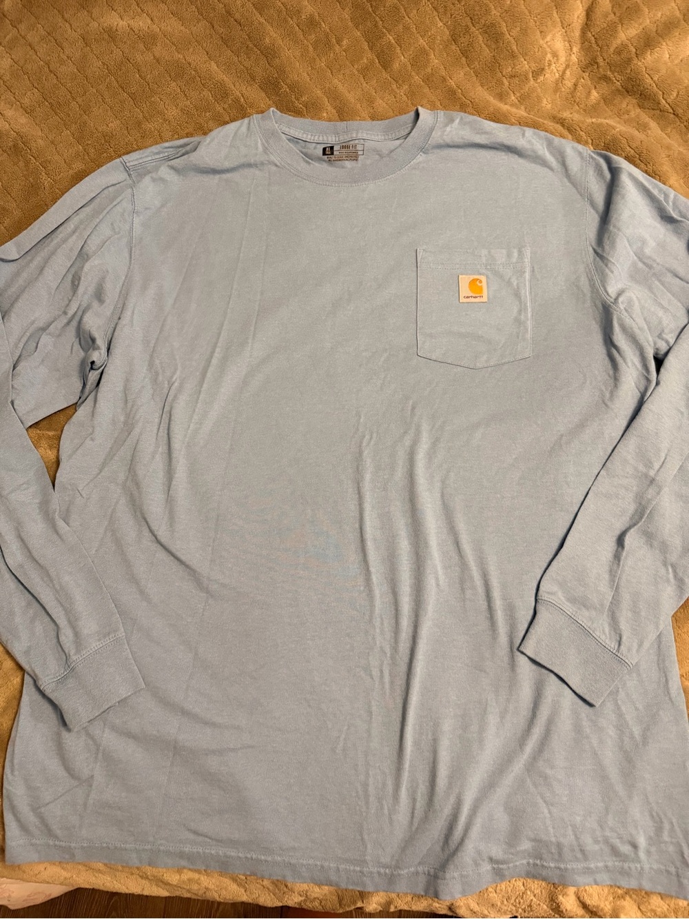 Carhartt Men’s Long Sleeve Pocket Tee — Light Blue XL